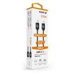 Dátový kábel ALIGATOR POWER 65W, USB-C/USB-C 3A, 2,5 m čierny