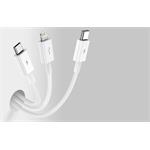 Datový kabel Baseus Superior 3v1 USB/microUSB, Lightning, USB-C 1,5m 3,5A bílý