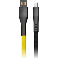 Datový kabel Forever Core UBC-C 1m 3A textilní plochý žlutý/ černý GSM093550 - Mobilní telefony - příslušenství
