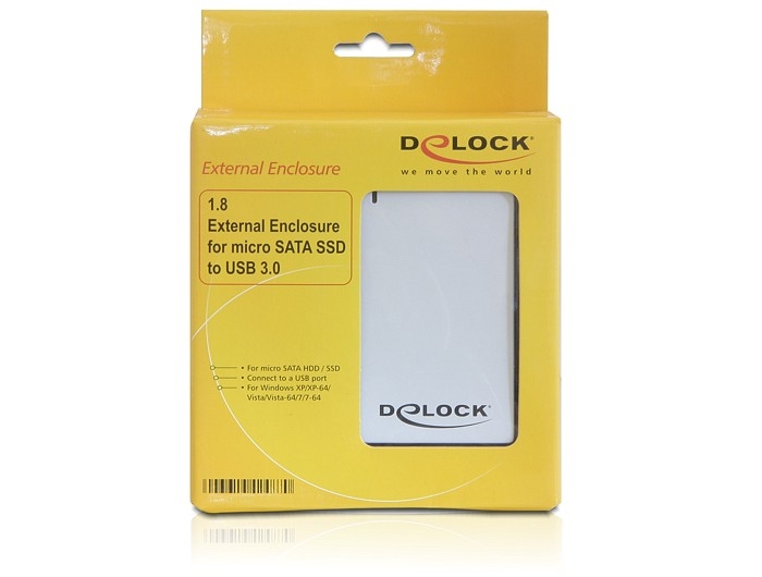Delock 1,8" externí skříň pro micro SATA HDD/SSD na USB 3.0 (42487)