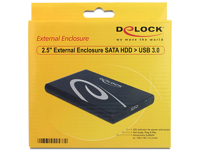 Delock 2.5” Externí pouzdro SATA HDD > USB 3.0 (42537)