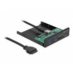 Delock 3.5” USB 3.2 Gen 1 přední panel 1 x USB USB-C™ + 2x USB-A + SD a slot microSD