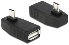 Delock Adapter USB micro-B samec > USB 2.0-A samice, OTG, pravoúhlý 270° (65473)