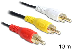 Delock Audio/Video kabel 3 x RCA samec/samec 10 m (85028)