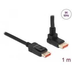 Delock DisplayPort kabel samec přímý na samec 90° pravoúhlý nahoru 8K 60 Hz 1 m