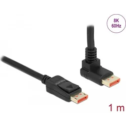 Delock DisplayPort kábel samec rovný na samec 90° obdĺžnikový až 8K 60 Hz 1 m
