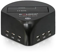 Delock Dokovací stanice SATA > USB 2.0 / eSATA + 6-ti portovým USB hubem (61653)