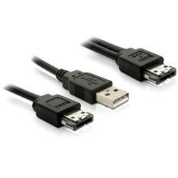 Delock kabel Power eSATA (eSATAp) samec na eSATA+USB-A samec 1m (84387)