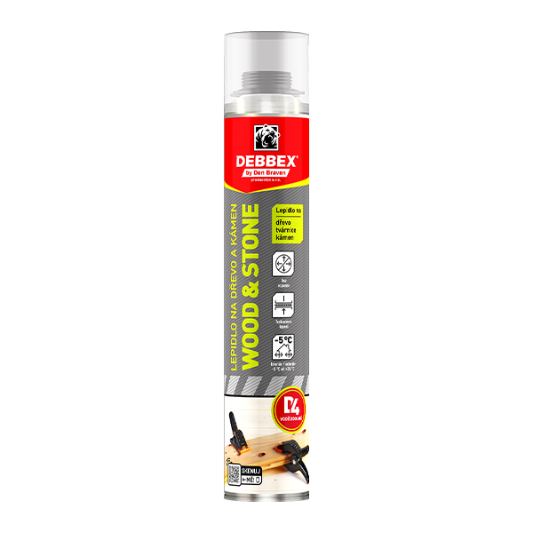 DENBRAVEN Lepidlo na drevo a kameň WOOD & STONE D4 certif. 750ml DEBBEX