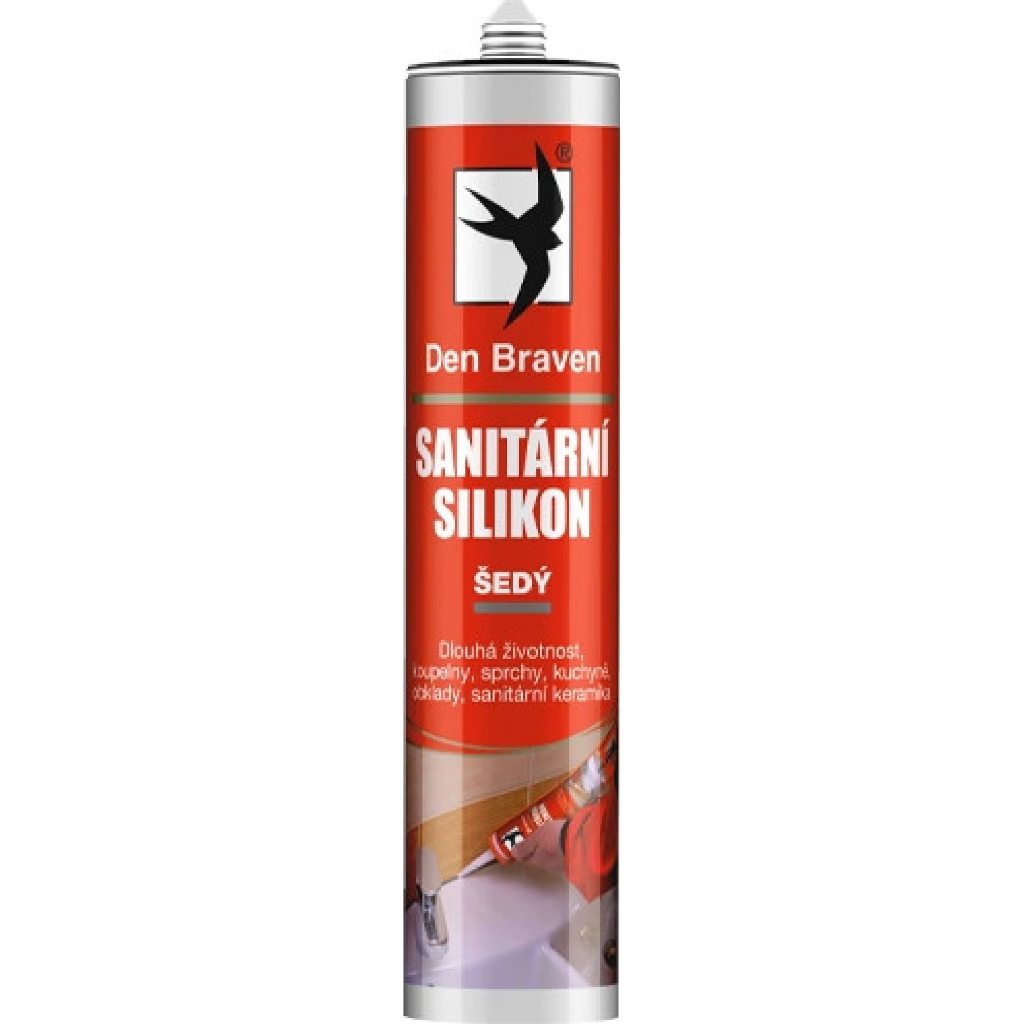 DENBRAVEN Sanitárny silikón 280ml sivý RL