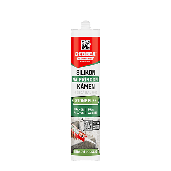 DENBRAVEN Silikon na přírodní kámen STONE FLEX 280ml šedý RAL7045 DEBBEX -