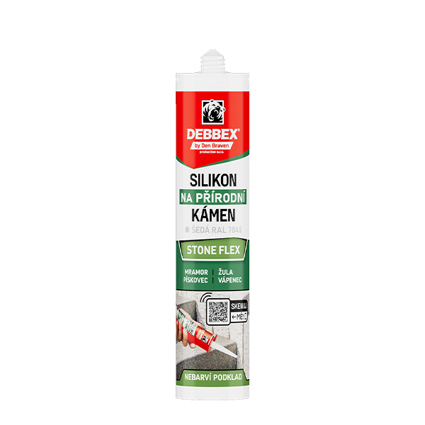DENBRAVEN Silikón na prírodný kameň STONE FLEX 280ml sivá RAL7045 DEBBEX -