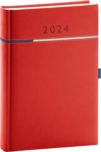 Denný diár Tomy 2024, červeno-modrý, 15 × 21 cm