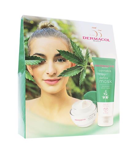 Dermacol Cannabis dárková sada pleťový krém 50 ml + detoxikační jílová maska 100 ml