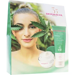Dermacol Cannabis dárková sada pleťový krém 50 ml + detoxikační jílová maska 100 ml
