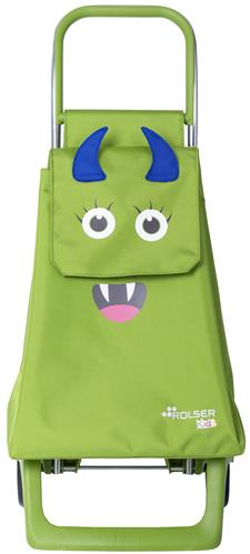 Detská nákupná taška na kolieskach Rolser Monster Kid MF Joy 2, zelená