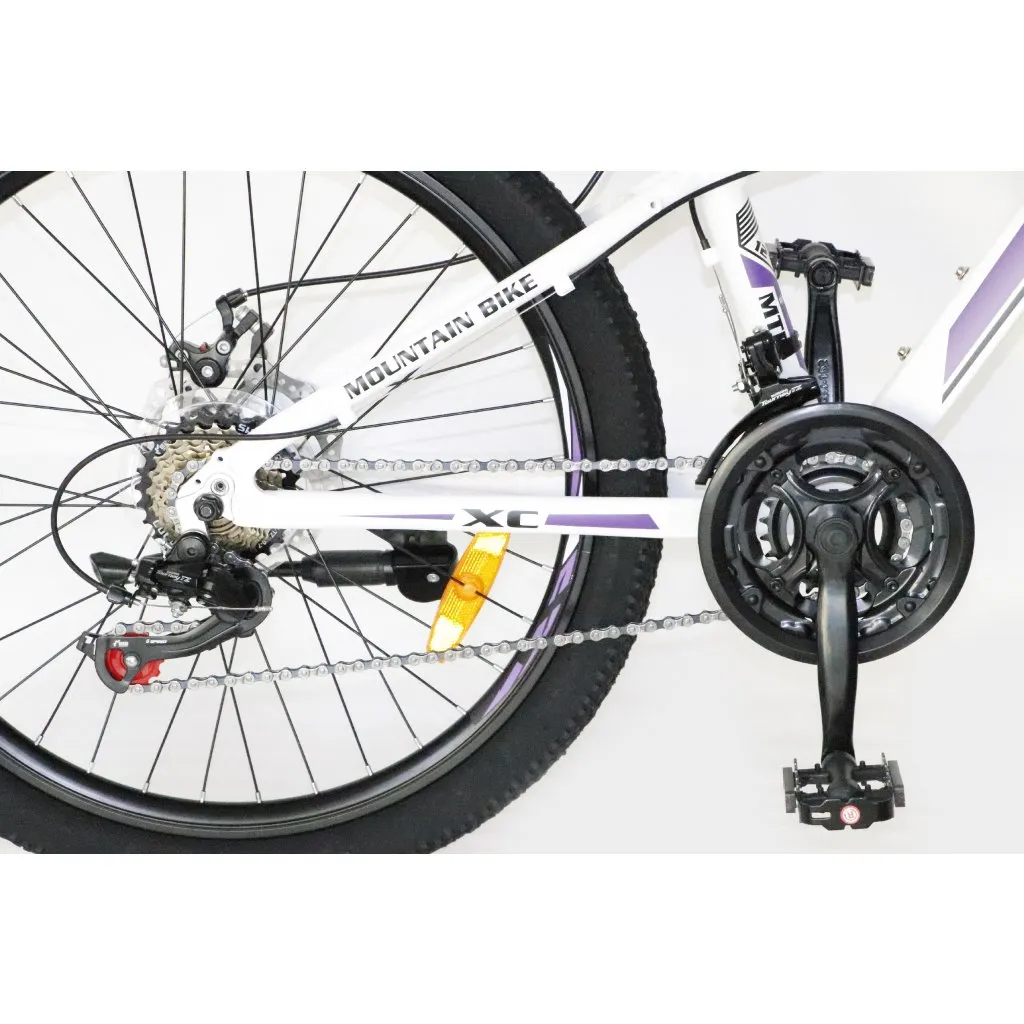 dětské kolo CANULL XC 241 24" bílá/fialová