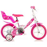 Detský bicykel Dino 124GLN biela+ružová potlač 12"