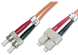 DIGITUS Fiber Optic Patch Cord, ST to SCMultimode 50/125 µ, Duplex Length 1m DK-2512-01