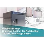 DIGITUS Nabíjecí stolní skříň, 10 nabíjecích základen pro tablety, černá 345 x 360 x 370 mm, vč. USB, ventilátor