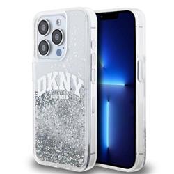 DKNY Liquid Glitter Arch Logo Zadní Kryt pro iPhone 14 Pro Transparent