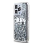DKNY Liquid Glitter Arch Logo Zadný kryt pre iPhone 15 Pro Black