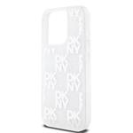 DKNY Liquid Glitter Checkered Pattern Zadní Kryt pro iPhone 15 Pro Transparent