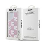 DKNY Liquid Glitter Checkered Pattern Zadný kryt pre iPhone 15 Pro Max Pink