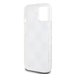 DKNY Liquid Glitter Checkered Pattern Zadný kryt pre iPhone 15 Transparent