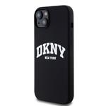 DKNY Liquid Silicone Arch Logo MagSafe Back Cover pre iPhone 15 Plus Black