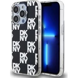 DKNY PC/TPU károvaný vzor zadného krytu pre iPhone 15 Pro Black