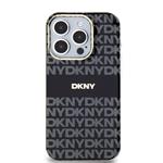 DKNY PC/TPU opakovaný vzor Tonal Stripe Magsafe zadný kryt pre iPhone 14 Pro Black