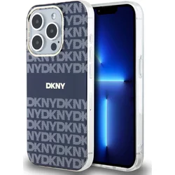 DKNY PC/TPU opakovaný vzor Tonal Stripe Magsafe zadný kryt pre iPhone 14 Pro Blue