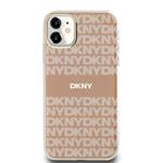 DKNY PC/TPU opakujúci sa vzor Tonal Stripe Magsafe zadný kryt pre iPhone 11 Pink