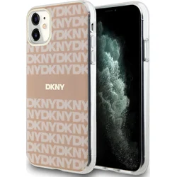 DKNY PC/TPU opakujúci sa vzor Tonal Stripe Magsafe zadný kryt pre iPhone 11 Pink