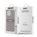 DKNY PC/TPU opakujúci sa vzor Tonal Stripe Magsafe zadný kryt pre iPhone 12/12 Pro Beige