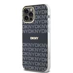 DKNY PC/TPU opakujúci sa vzor Tonal Stripe Magsafe zadný kryt pre iPhone 12/12 Pro Black