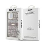 DKNY PC/TPU opakujúci sa vzor Tonal Stripe Magsafe zadný kryt pre iPhone 13 béžový