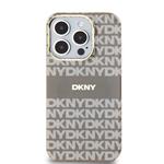 DKNY PC/TPU opakujúci sa vzor Tonal Stripe Magsafe zadný kryt pre iPhone 13 Pro Max Beige