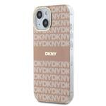 DKNY PC/TPU opakujúci sa vzor Tonal Stripe Magsafe zadný kryt pre iPhone 14 ružový