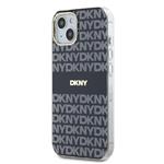 DKNY PC/TPU opakujúci sa vzor Tonal Stripe Magsafe zadný kryt pre iPhone 15 Black