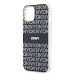 DKNY PC/TPU opakujúci sa vzor Tonal Stripe Magsafe zadný kryt pre iPhone 15 Black