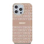 DKNY PC/TPU opakujúci sa vzor Tonal Stripe Magsafe zadný kryt pre iPhone 15 Pro Max Pink