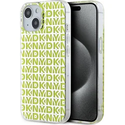 DKNY PC/TPU zadný kryt s opakovaným vzorom pre iPhone 15 Yellow