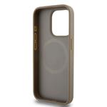 DKNY PU kožený zadný kryt MagSafe s opakujúcim sa vzorom na spodnej strane pre iPhone 13 Pro Max Brown