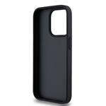 DKNY PU kožený zadný kryt s kockovaným vzorom a pruhmi pre iPhone 13 Pro Black