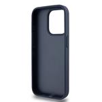 DKNY PU kožený zadný kryt s kockovaným vzorom a pruhmi pre iPhone 15 Pro Blue