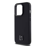 DKNY PU kožený zadný kryt s logom Magsafe pre iPhone 15 Pro Max Black