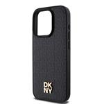 DKNY PU kožený zadný kryt s opakujúcim sa vzorom Magsafe pre iPhone 14 Pro Black