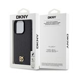 DKNY PU kožený zadný kryt s opakujúcim sa vzorom Magsafe pre iPhone 14 Pro Max Black
